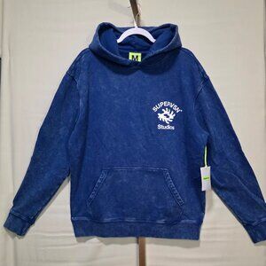 NWT Supervsn Sudios Adinkra Hoodie Neon Blue M